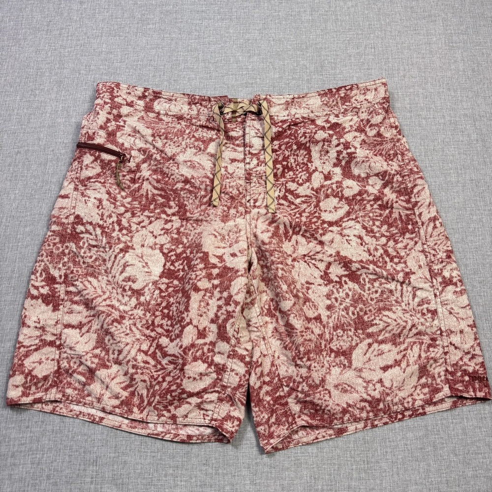 Patagonia Wavefarer Floral Board Trunks Shorts Mens 38 Red Quick-Drying Nylon‎